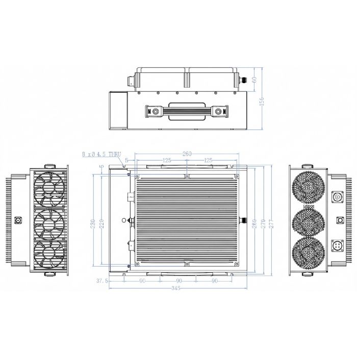 6-18GHz 100W Power Amplifier (SSPA-060G180-100A/E-HS)